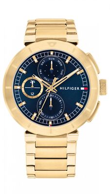 Tommy Hilfiger Troy Multifunction gold steel watch 1792118 | eBay 