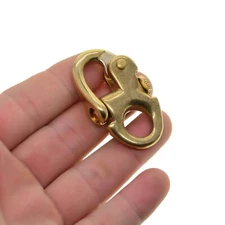 New Solid Brass Sweden Snap Pull Lock Carabiner Hook Quick Release Key Chain Fob