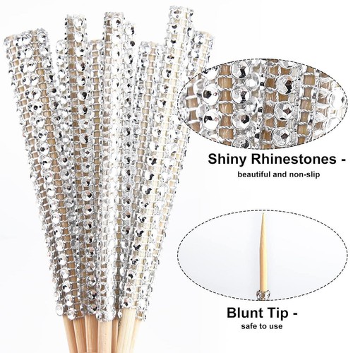 24 Pieces Sparkling Candy Fruit Sticks with Bags Ribbon Wooden Skewers for - Picture 12 of 13