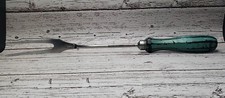 VTG Boye Carving Fork Stainless USA Made 12" Light Aqua Blue Teal Wood Handle