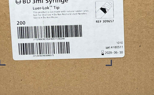 200x BD 3mL Sterile Luer-Lok Tip REF 309657 - Picture 2 of 2