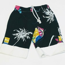New Vintage Black Toddler Boys Elastic Waist Shorts-Size One