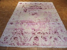 8 X 10 Hand Knotted Bamboo Silk Purple & Lavender Broken Oriental Rug G1620