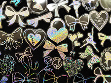 100 Silver Holographic Shiny Stickers Scrapbooking Gifting Theme Book Phone MD