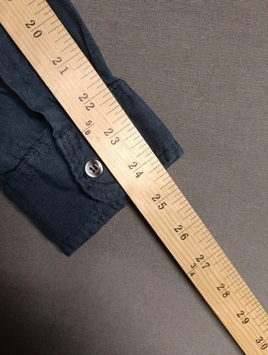 Francesca Casola Shirt Men's XL 100% Linen L/S Button Work Blue Italy Made - Picture 10 of 10