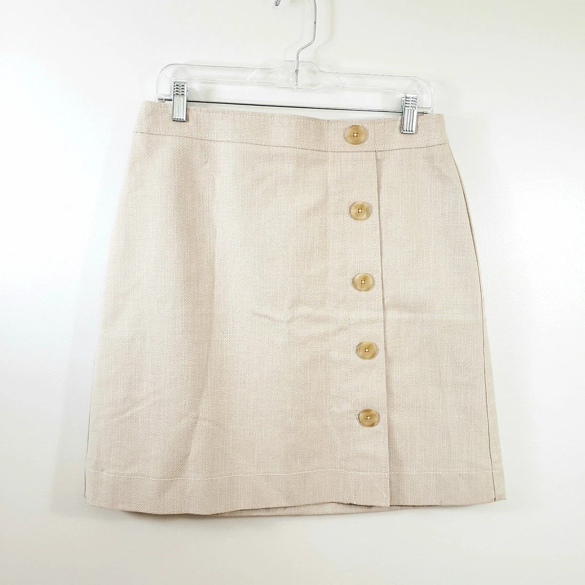 Beige sale button skirt
