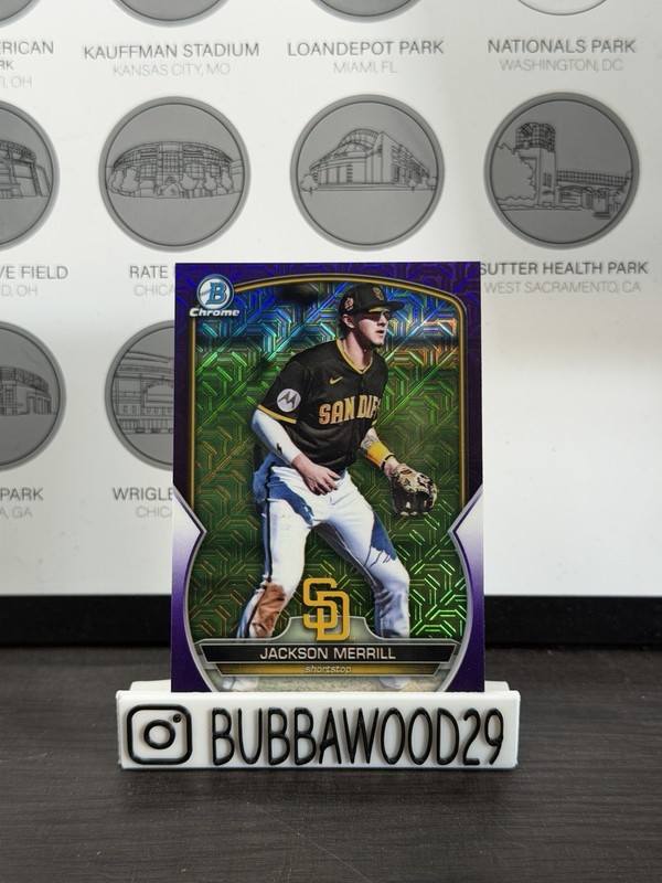 2023 Bowman Chrome - Prospects Jackson Merrill #BCP-244 Purple Mojo Refractor
