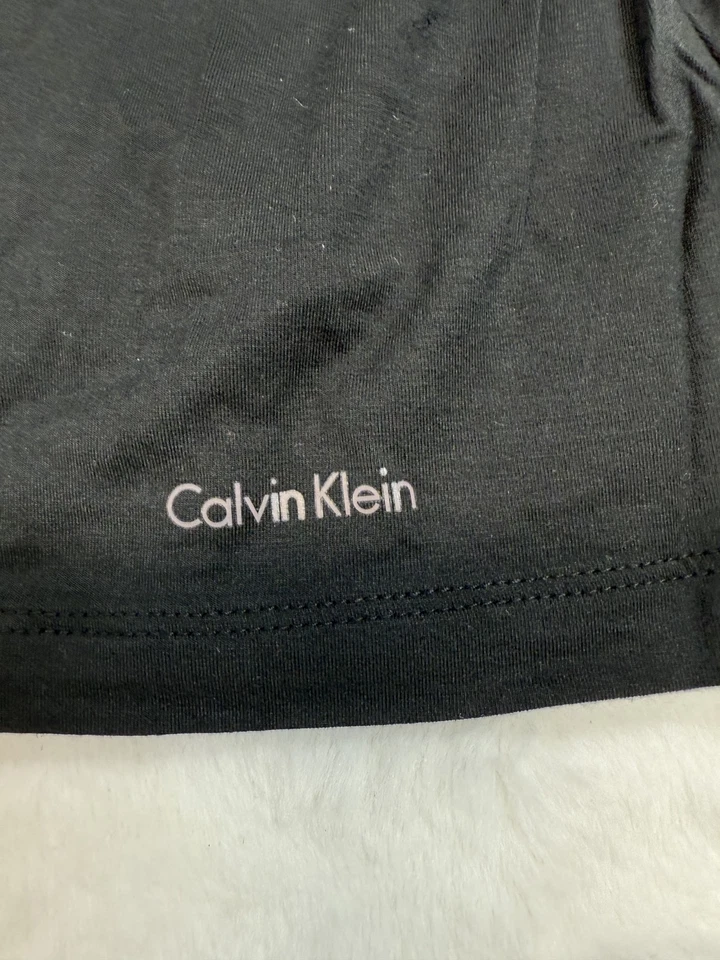 Camiseta sin mangas Calvin Klein ropa de dormir camisola para mujer pequeña negra satinada modal nueva Foto 2 de 4