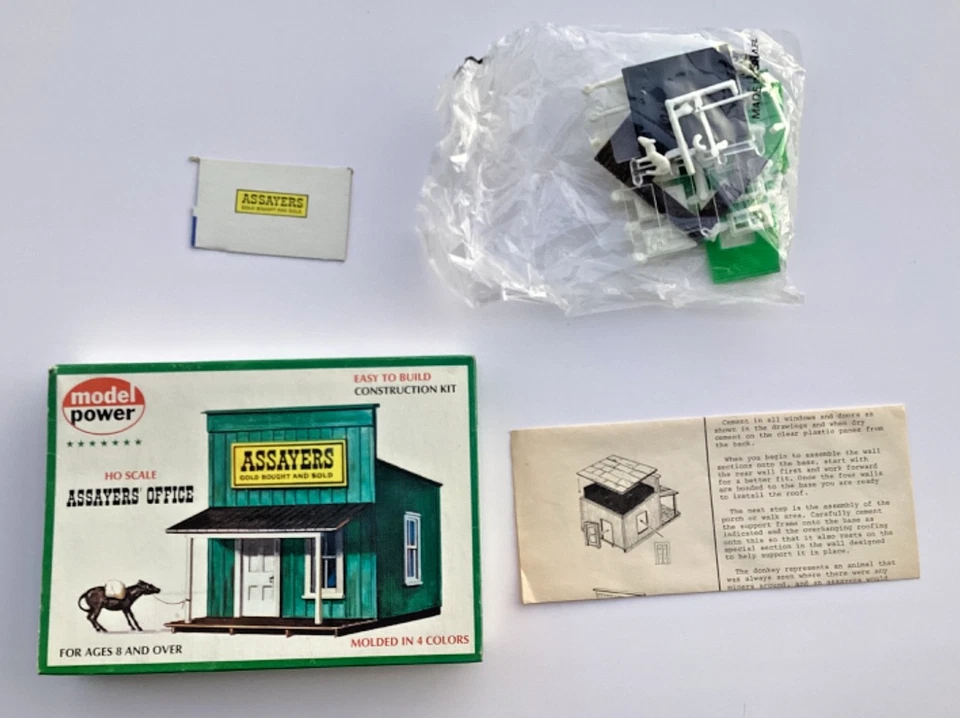 MODEL POWER 1/87 HO ASSAYERS’ OFFICE BUILDING W/ MULE BUILDING MODEL KIT 405 NIB - Image 2 of 4