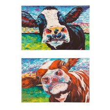 Curious Cow 36x24 Outdoor Wall Canvas, 2 Assorted