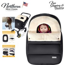 Universal Winter Baby Car Seat Cover - Waterproof  Warm Coral Fleece, Black