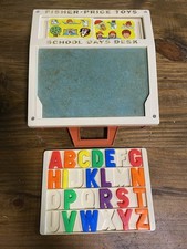 Fisher-Price Vintage School Days Chalkboard Desk With Magnet Letters