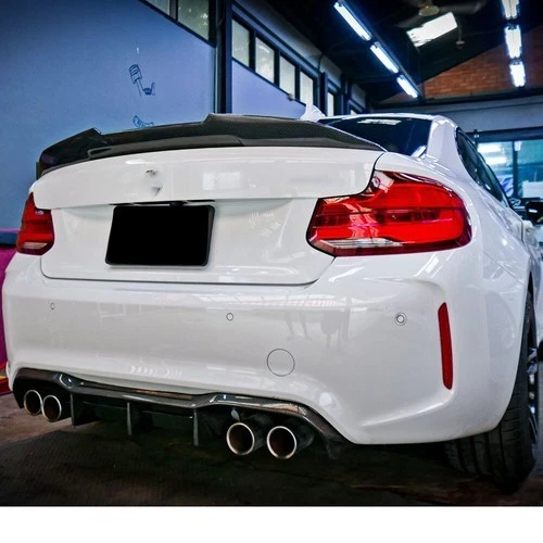 Alerón labial trasero de carbono real para BMW Serie 2 F22 F87 M2 cupé 2014-20 Foto 3 de 4