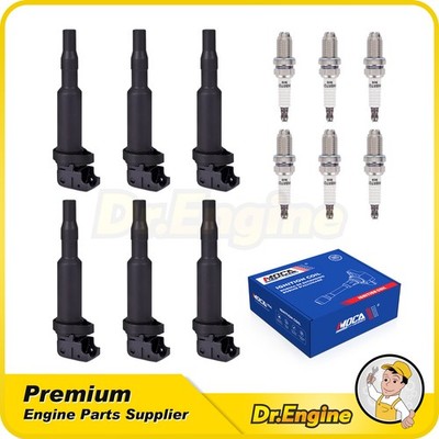 6x Ignition Coils w/ Spark Plugs for Morgan Aero BMW 330Ci 745Li 760Li Z4 X3 X5