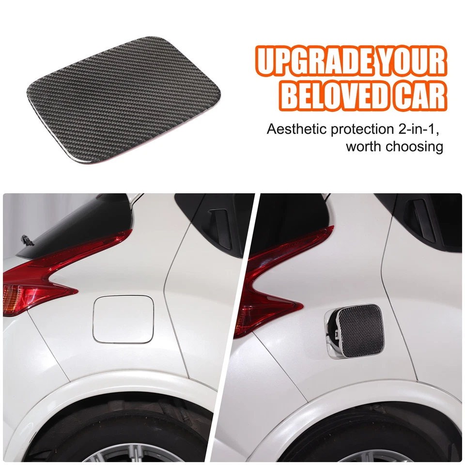 Tapa del tanque de combustible exterior de fibra de carbono real para Nissan Juke 2011-2019 Foto 3 de 4