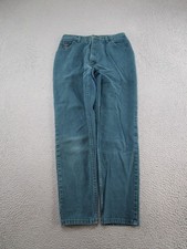 Vintage 90s Wrangler For Women Green Denim High Rise Mom Jeans Size 12x30 Read