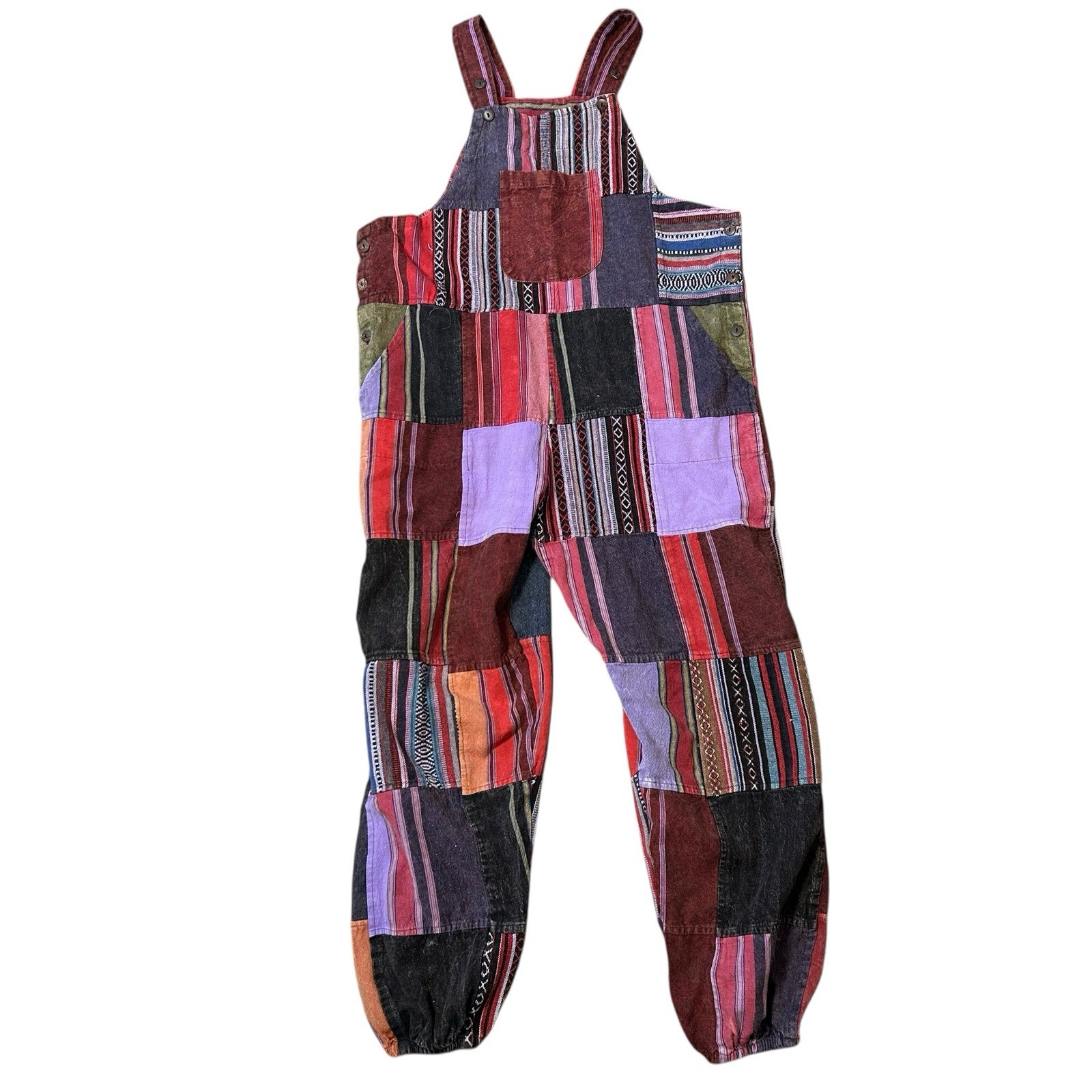 Rising International patchwork overall joggers si… - image 1