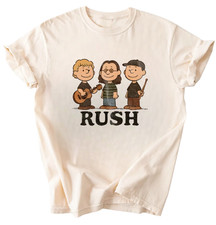 Rush x Peanuts Retro Geddy Lee, Alex Lifeson Neil Peart Rock Band T-shirt