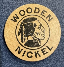 Vintage Wooden Nickel - “KE”