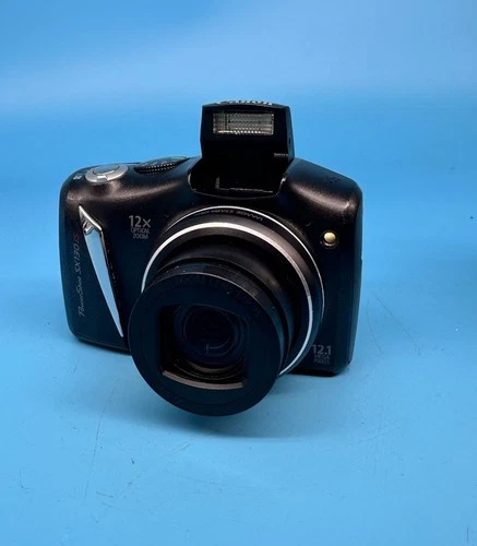 Canon PowerShot SX130 Is 12.1mp Digital Camera Black - Tested *scratch On Lens*