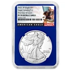 2021-W $1 1-oz T-2 Proof American Silver Eagle NGC PF70UC FDI Black Label Blue