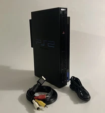 Sony PlayStation 2 PS2 SCPH-50001/N Black Console & Cables Tested & Working