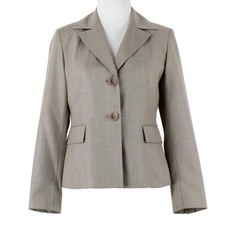 Kasper Jacket Sz 2P Tan Brown Collared 2 Button Lined Poly Rayon Blazer Jacket