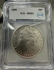 1886 Morgan Silver Dollar MS63 ICG
