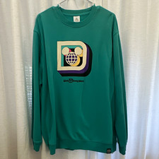 Disney Walt Disney World Mickey Mouse Crewneck Fleece Sweatshirt Green 2XL