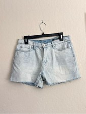 Blank NYC The Fulton Cutoff Roll Up Denim Shorts Women's 30 Light Wash Cotton