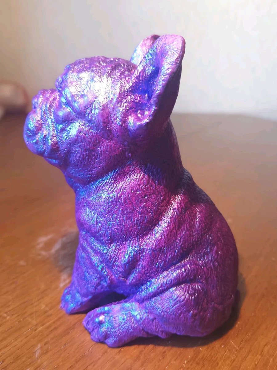 Französische Bulldogge Figur.French Bulldog Handarbeit.Aus Alabaster Gibs