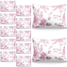 20 Pcs Floral Makeup Bags with Zipper Canvas Cosmetic Bags Bulk for Women Pen...
