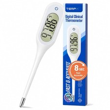 8 Seconds Basal Thermometer for Adult  Kids, Accurate  Safe Thermometer White