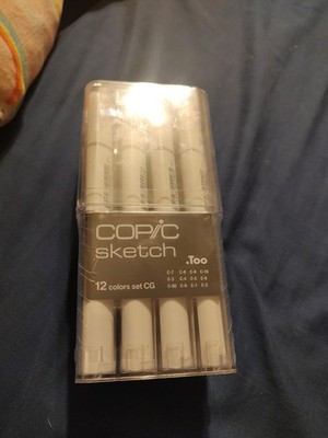 Copic Sketch Markers 12 pc set of Cool Gray ~ C00 C0 C1 C3 C4 C5 C6 C7 C8 C9 NEW