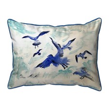 Betsy Drake Flocking Gulls Large Indoor Outdoor Pillow 16x20