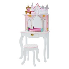 Castle Dressing Tables Vanity Table w/ Mirror and Stool TD-12951A by Teamson