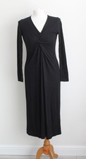 Mango Dress, Twist Front Detail Midi Dress In black,Size XS, Long Sleeve, Soft 