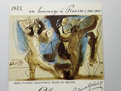 1973 Château Mouton Rothschild Picasso Bacchanale Wine Label