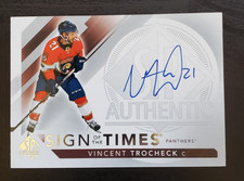 2017-18 SP Authentic Vincent Trocheck Sign of the Times Auto #SOTT-VT Panthers