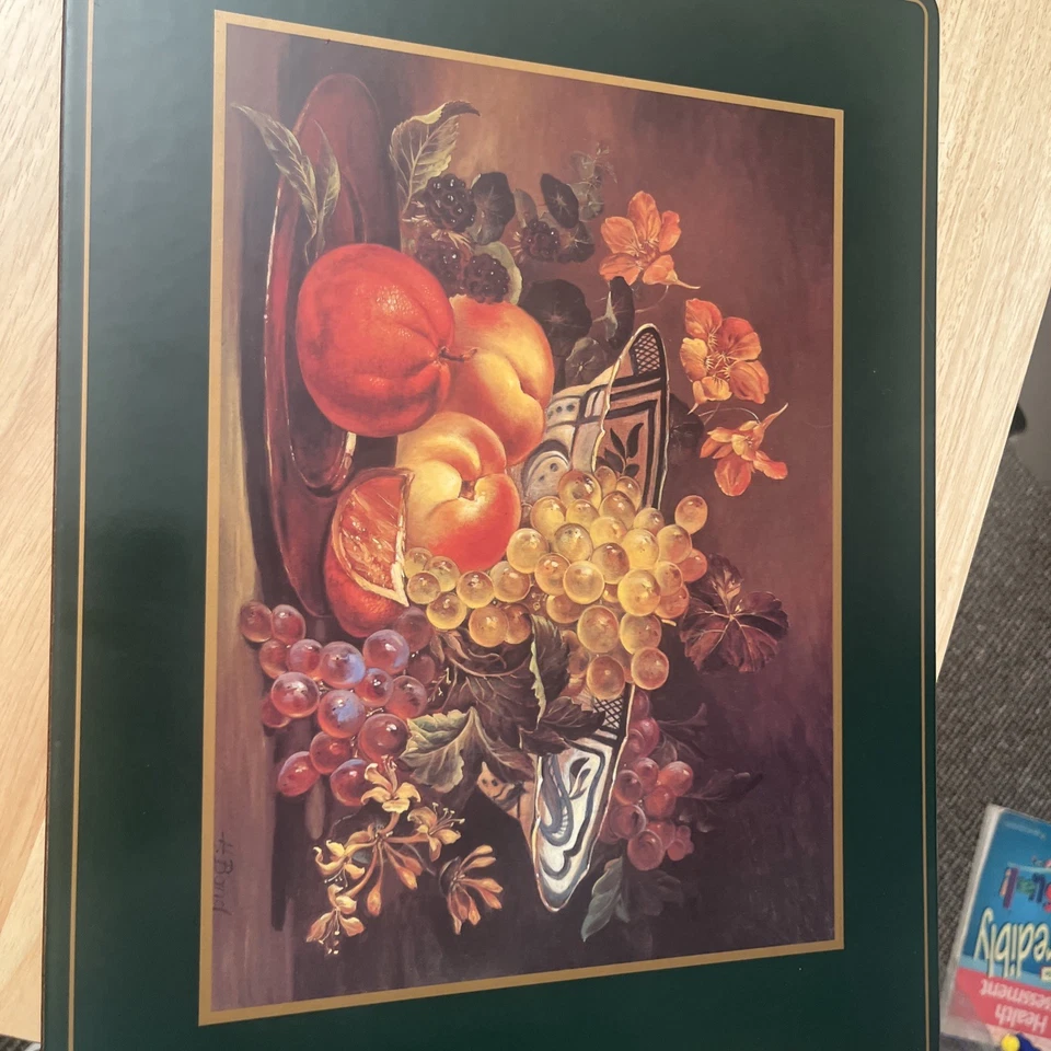 Vintage Pimpernel H.Band Rooster Cork Placemats Set of 6 16" x 12" Fruits - Image 4 of 4