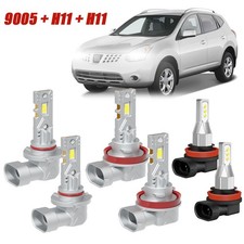 For Nissan Rogue 2008-2013 LED Headlight High&Low Fog Light Bulbs 6000K White