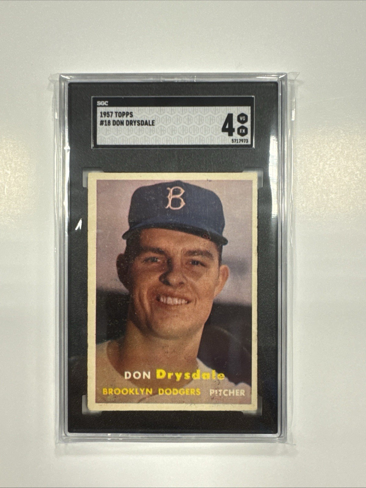 1957 Topps Don Drysdale ROOKIE Card #18 SGC 4 Brooklyn Dodgers