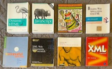 Lot of 8 Vintage Web Development Books - O'Reilly JavaScript DHTML XML UML