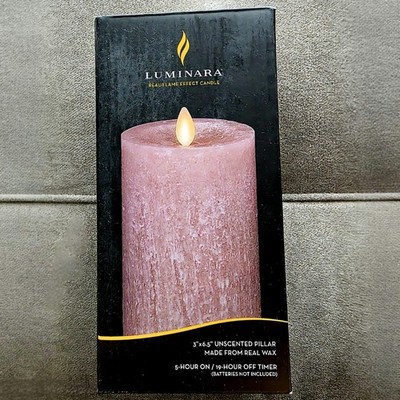 Luminara Flickering Flameless LED Candle - Timeless Taupe 3'' x 6.5''