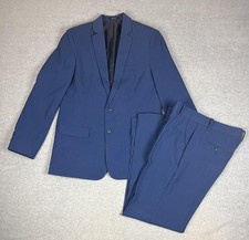 Chaps Suit Mens 16 Blue 2 Piece Blazer Pants Pilot Blue Modern Fit Dress Set