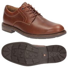 Clarks UNSTRUCTURED Unelott Plain TAN WAXY LEATHER Shoe Men UK-12 G EU-47 M