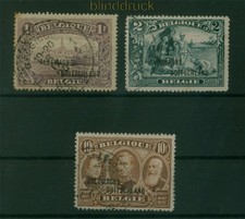 Belgische Milit&auml;rpost Allg. Ausgabe Mi # 11 II, 12 II und 14 III gestempelt(5967