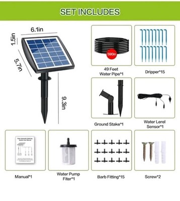 Solar Powered Automatic Complete Drip Irrigation Kit for Garden & Plant Pots
