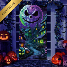 Scary Classic Movie Character Halloween Front Door Cover Party Decoration 71x35