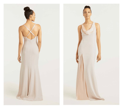 Cinq a Sept Women's Jill Cowlneck Gown Pearl Size US 2 $795